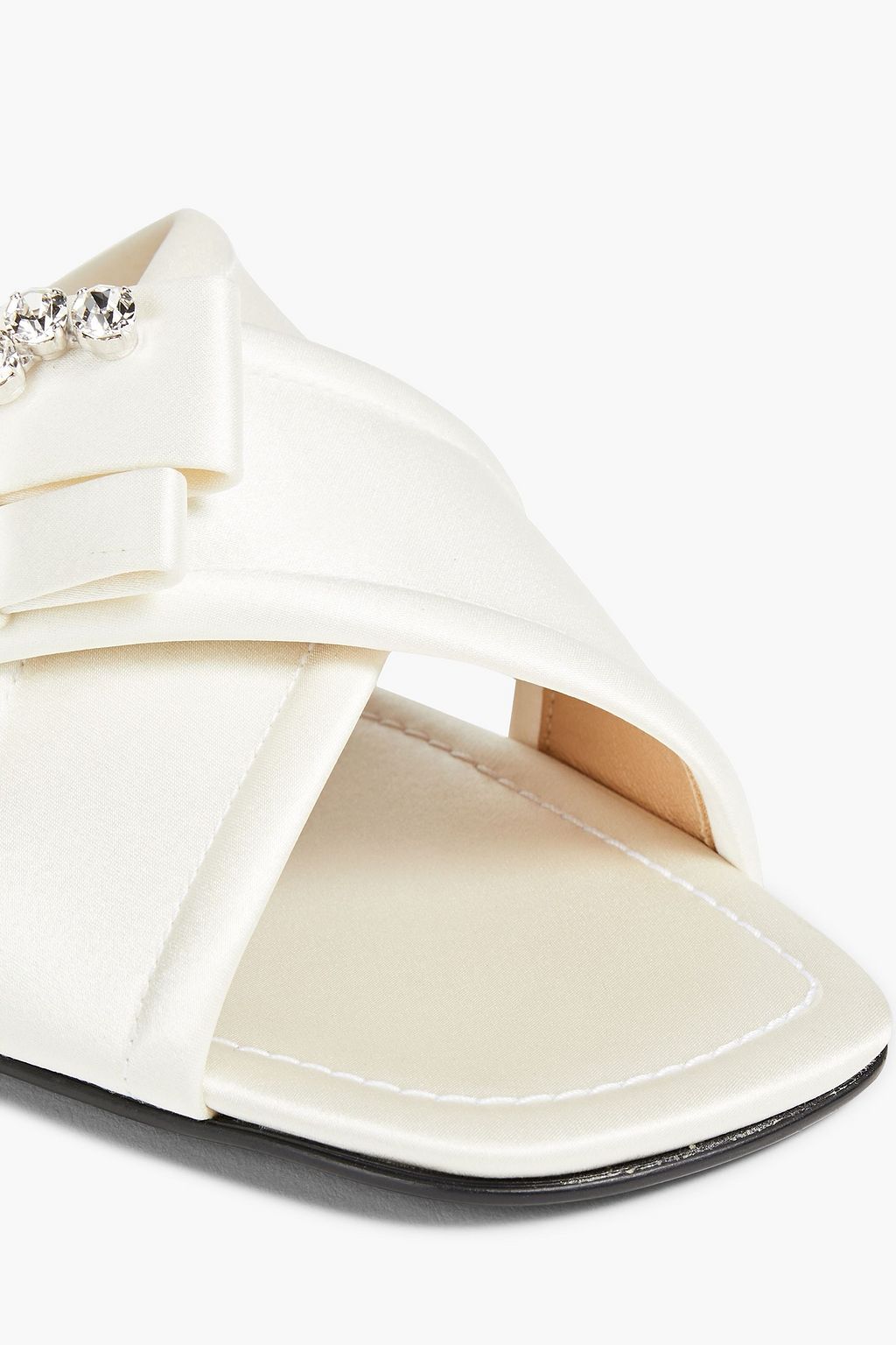 SERGIO ROSSI Crystal-embellished satin sandals
