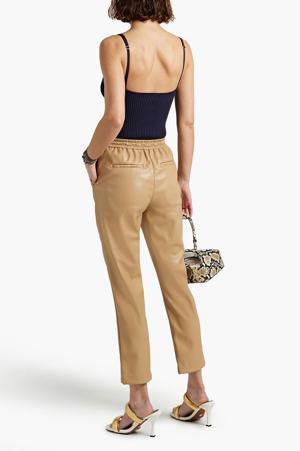 faux leather straight leg pants zara