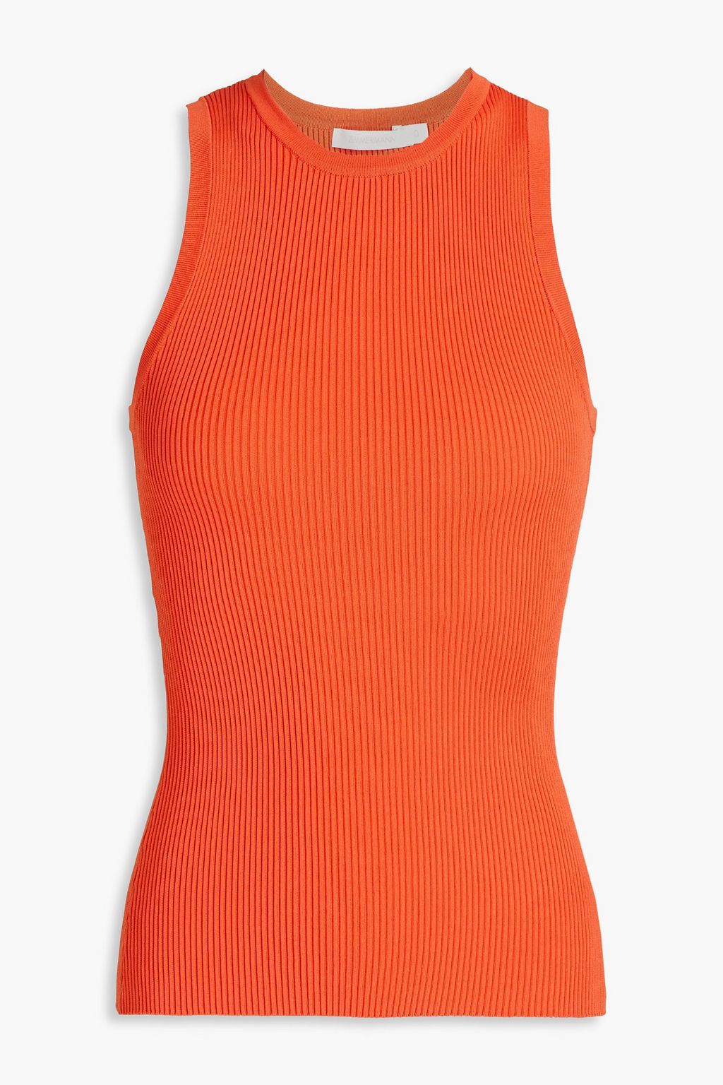 Orange Shelly ribbed jersey tank 