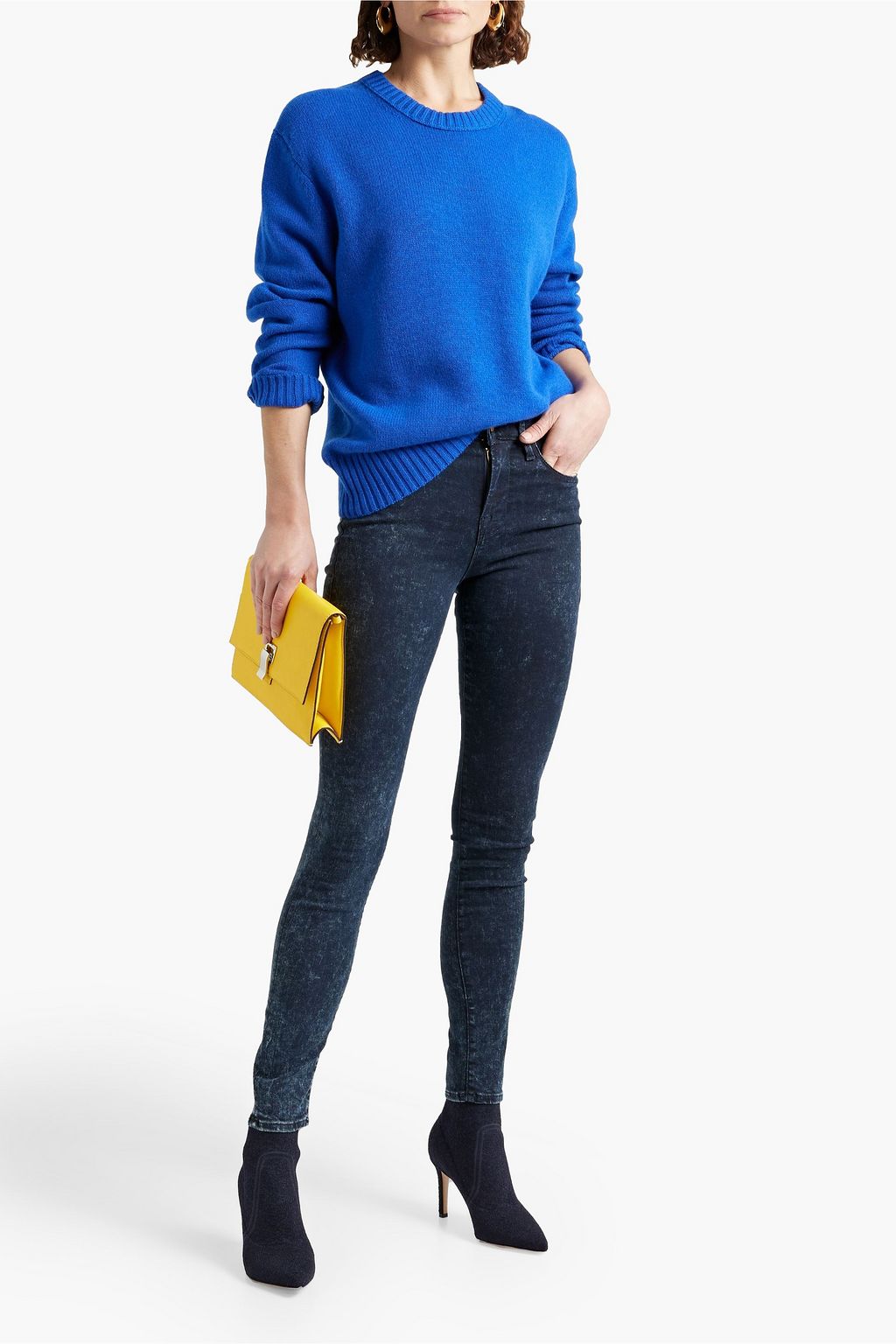FRAME Le High Skinny acid-wash high-rise skinny jeans