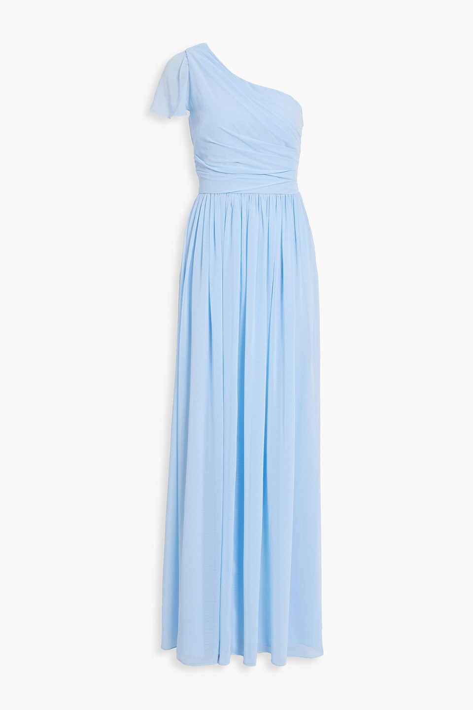 Mikael Aghal One-shoulder gathered crepe gown