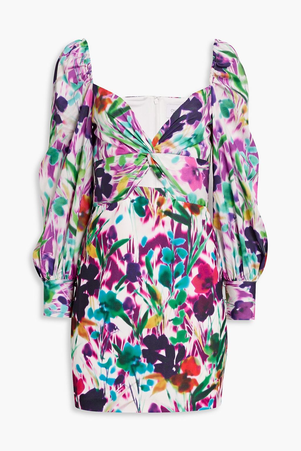 ONE33 SOCIAL Twistfront printed stretchjersey mini dress THE