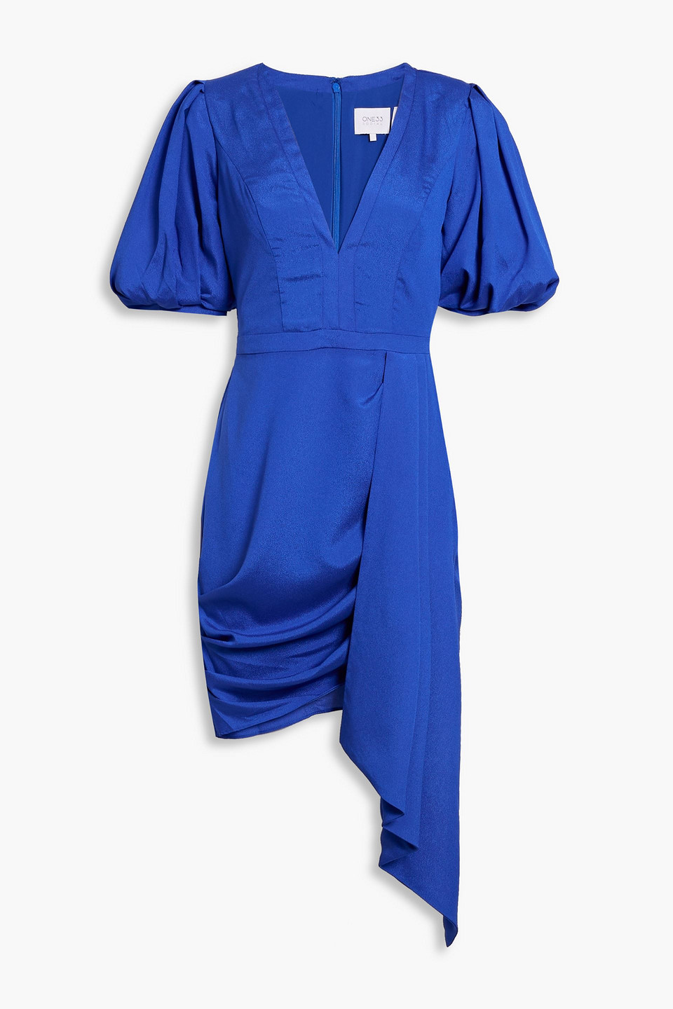 One33 Social Puff Sleeve Mini Dress In Cobalt Blue