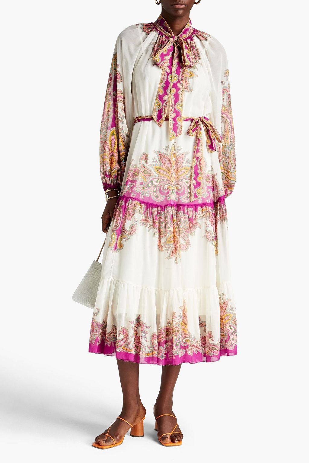 ZIMMERMANN Teddy gathered paisley-print cotton and silk-blend midi dress