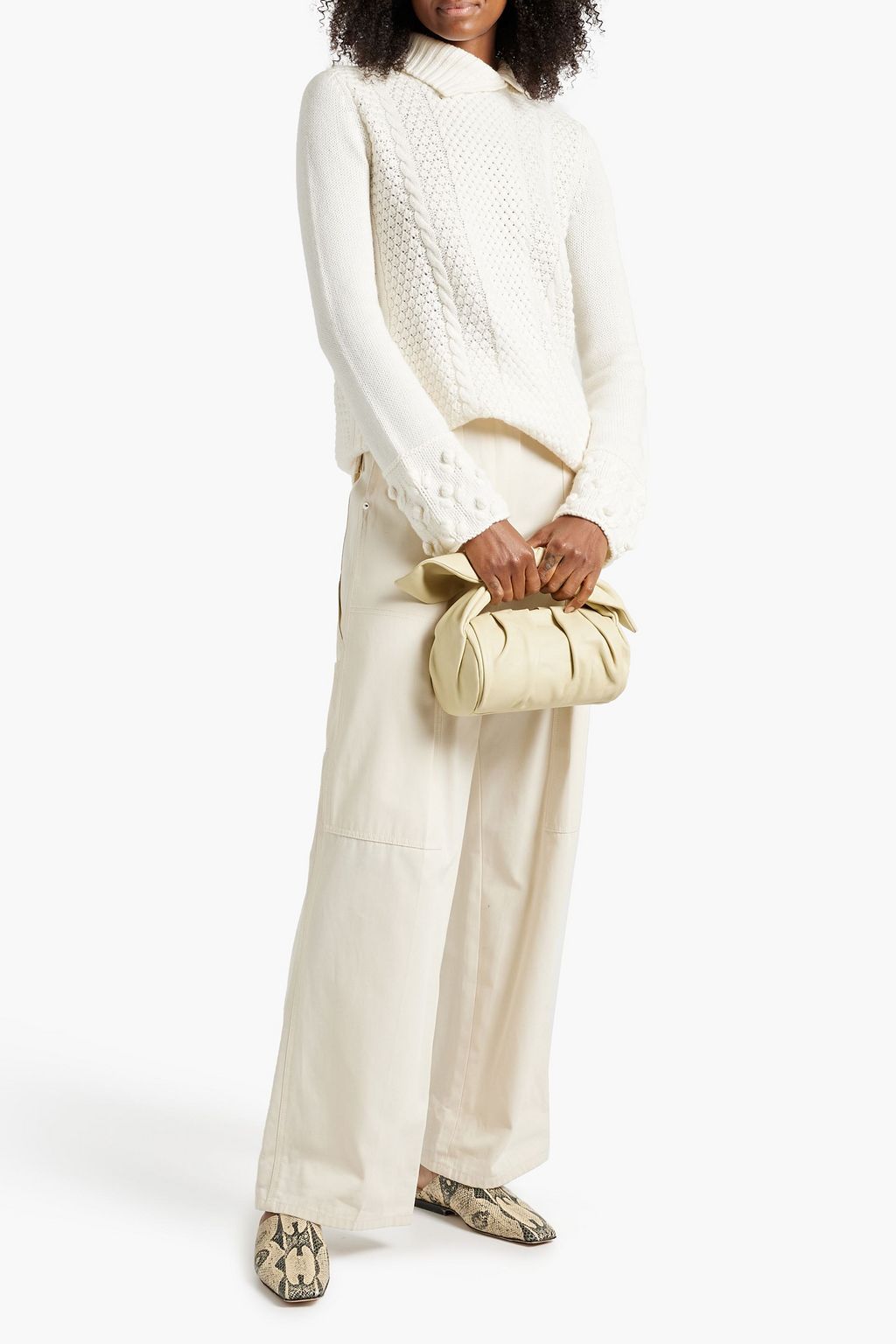 LORO PIANA Cable-knit cashmere turtleneck sweater