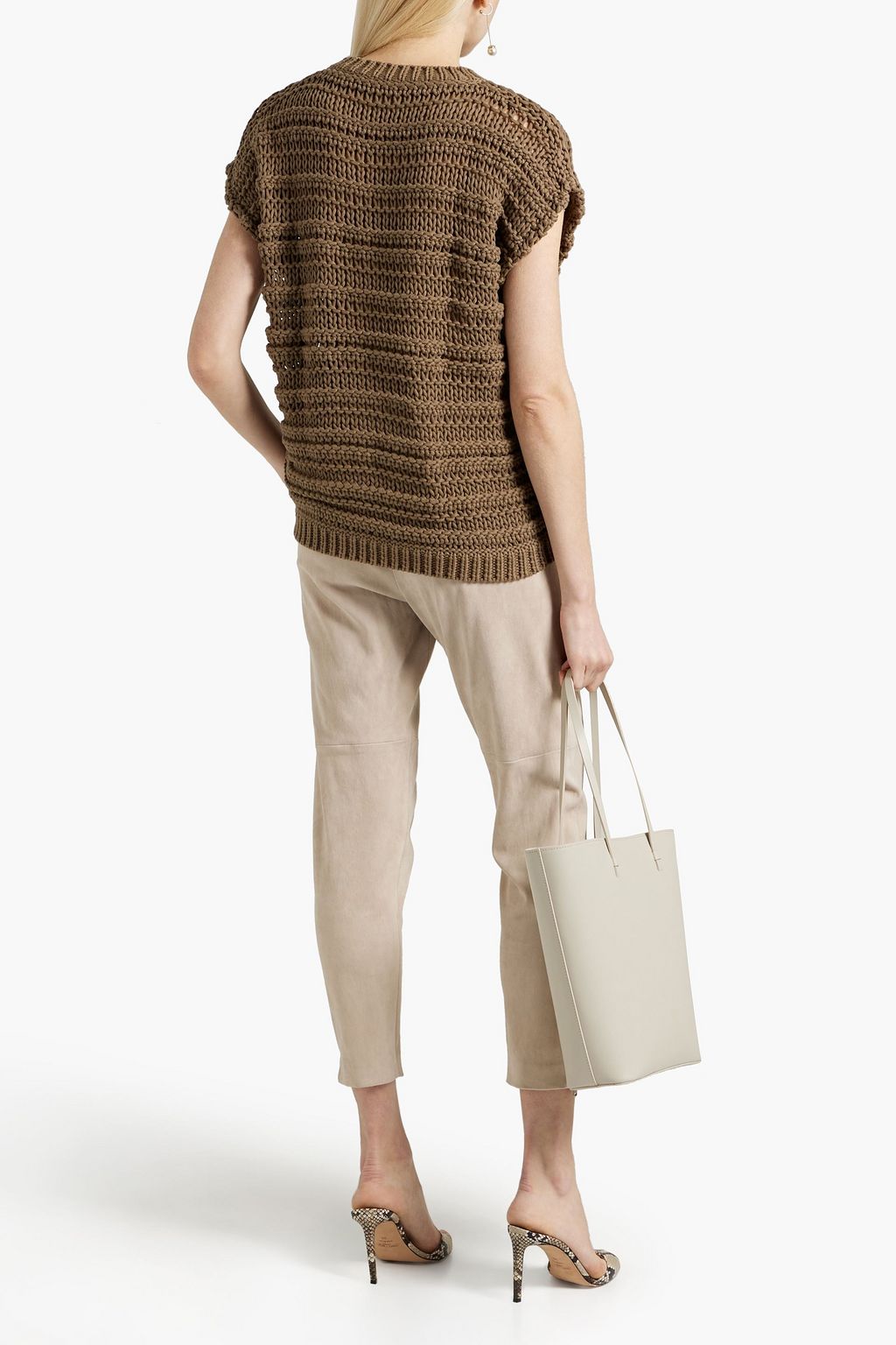 BRUNELLO CUCINELLI 오픈 니트 코튼 혼방 스웨터