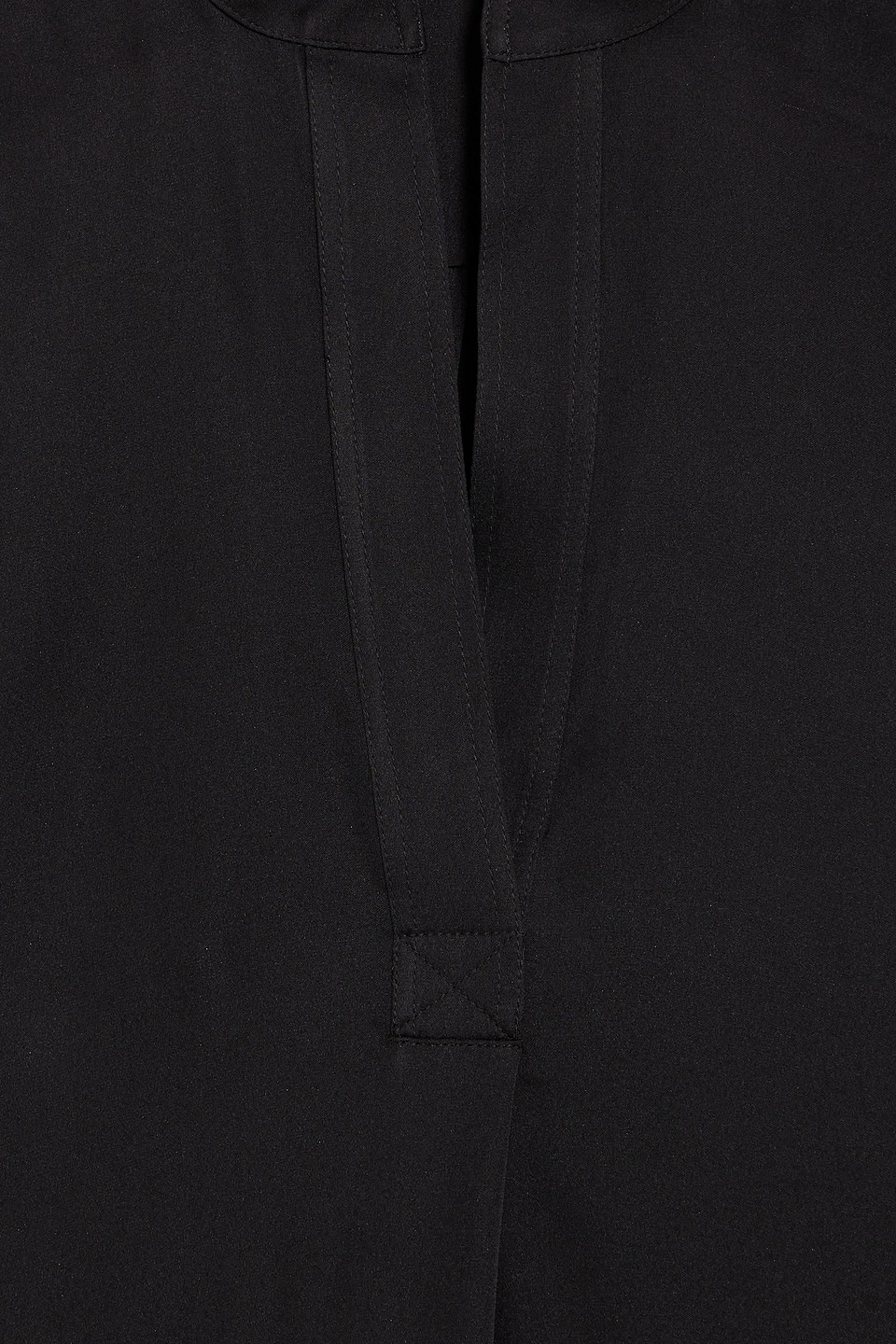 By Malene Birger Gathered Silk-blend Satin-crepe Blouse In Black