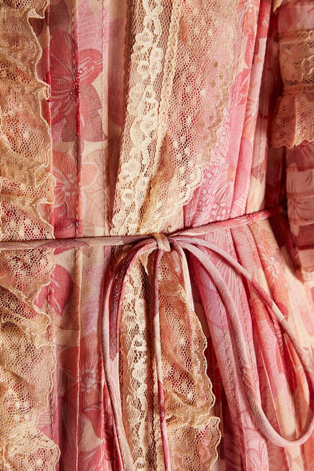 ZIMMERMANN Concert pintucked floral-print crepe de chine mini dress