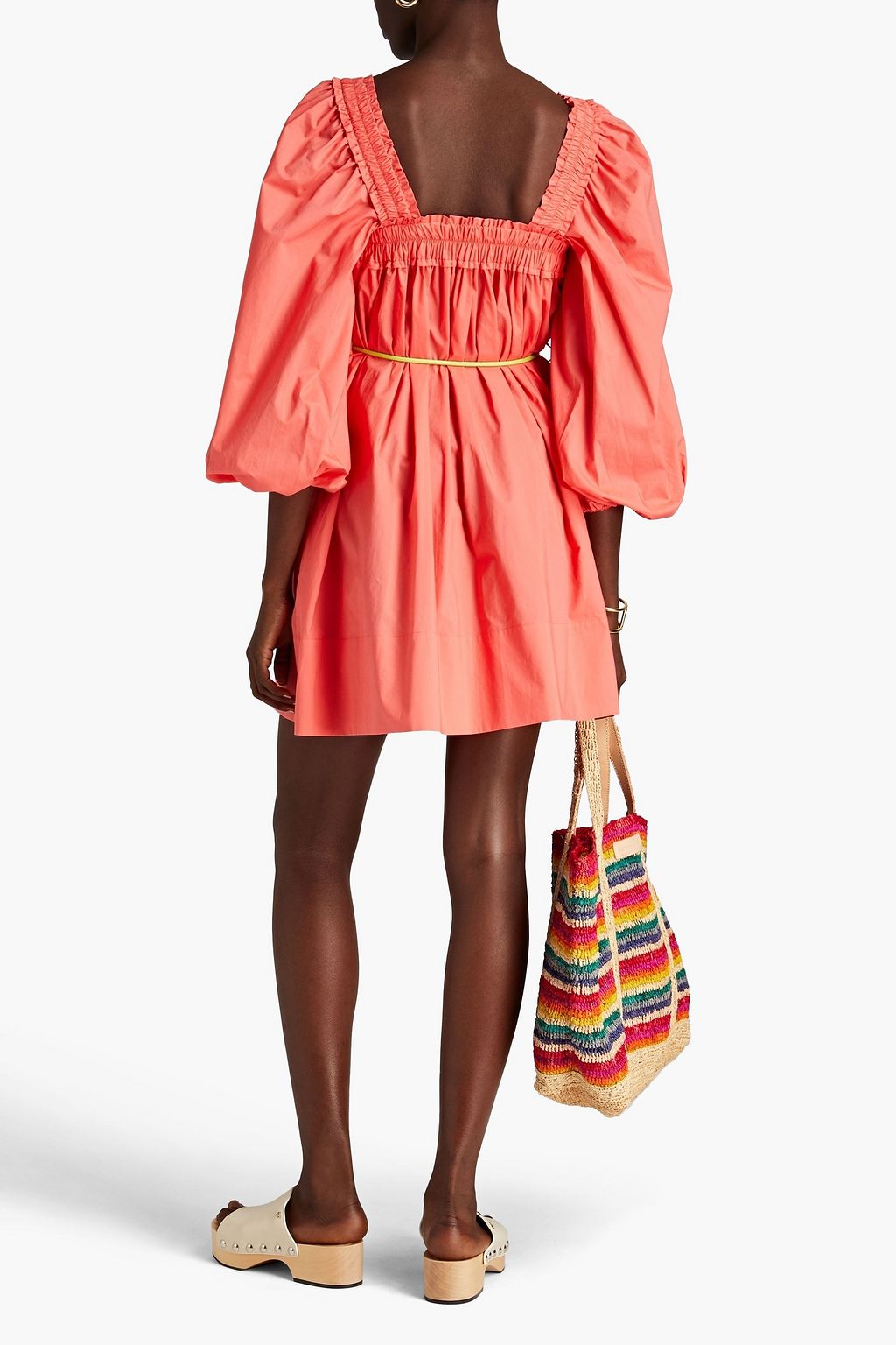 ZIMMERMANN Belted cotton-poplin mini dress