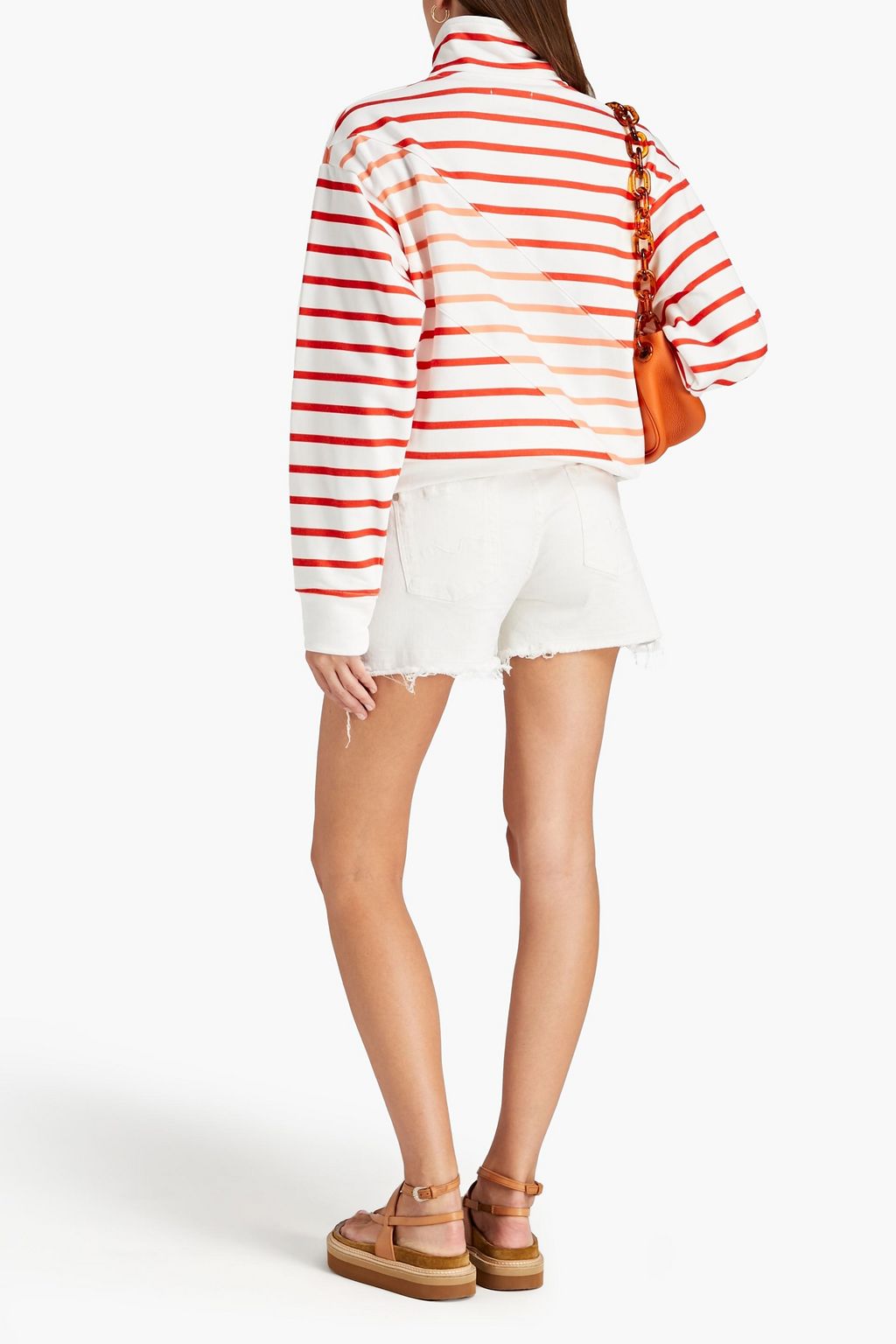 SOLID & STRIPED سويتشيرت من قماش تيري الفرنسي المصنوع من مزيج القطن بتصميم من عدة ألوان