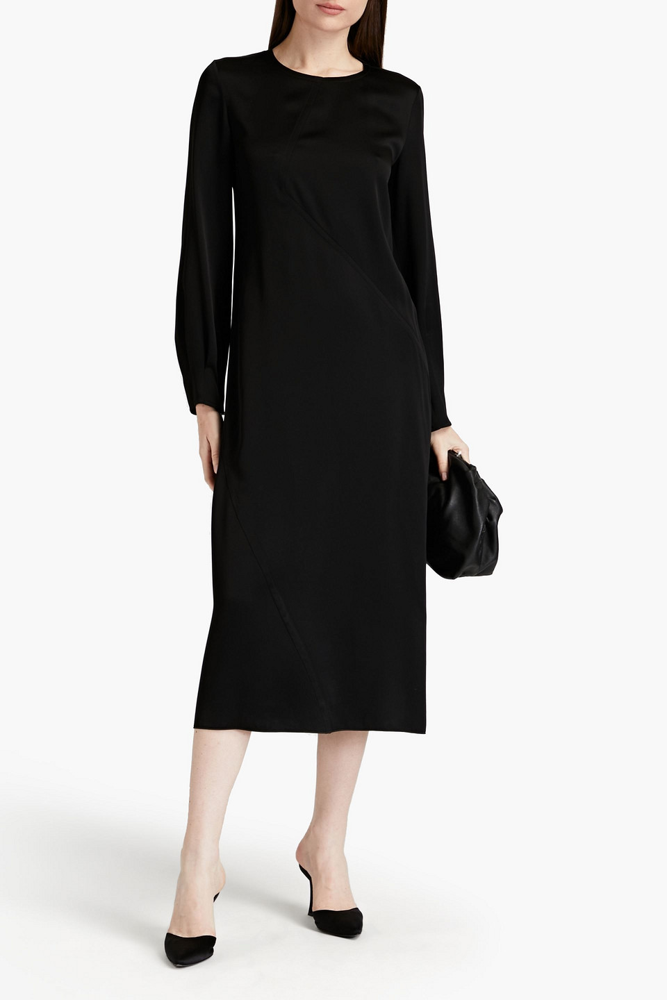 Piazza Sempione Crepe Midi Dress In Black