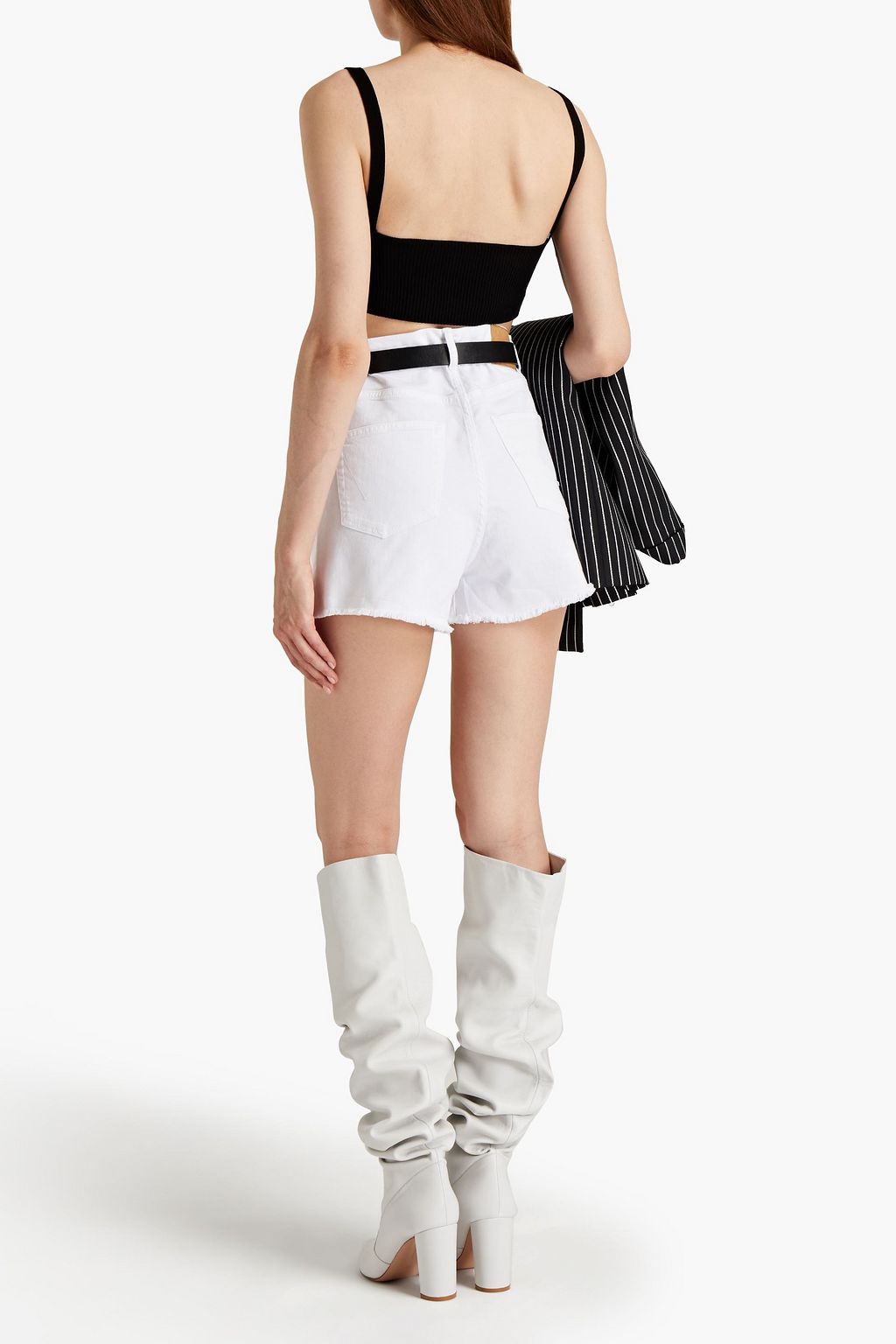 ALEXANDRE VAUTHIER Frayed denim shorts