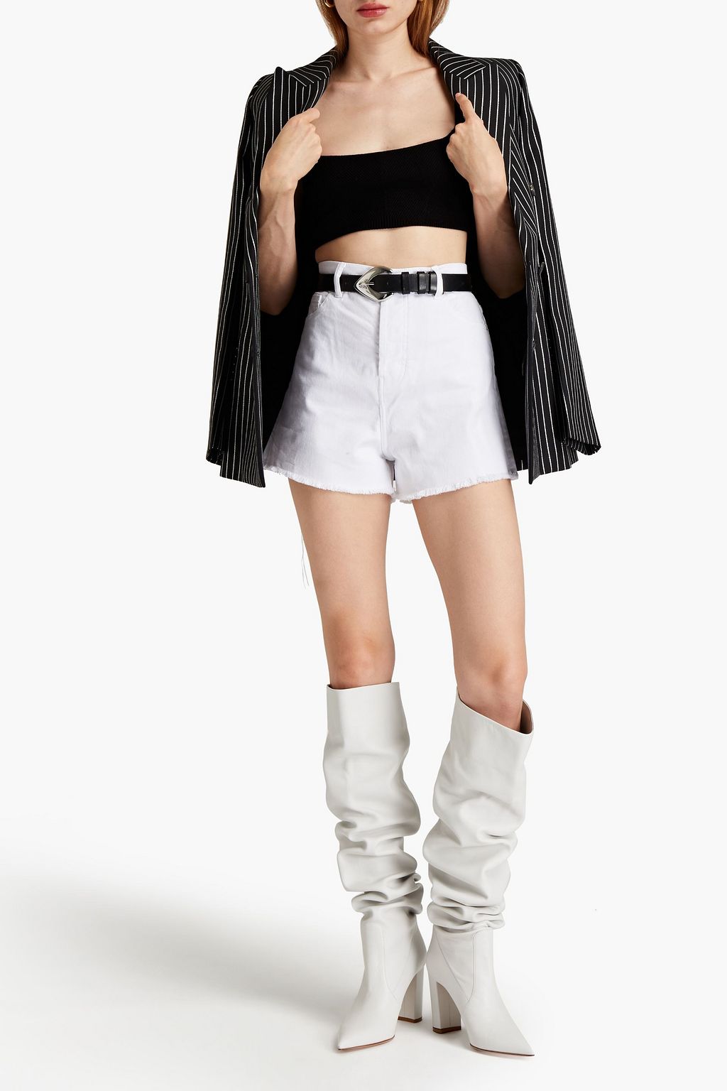ALEXANDRE VAUTHIER Frayed denim shorts