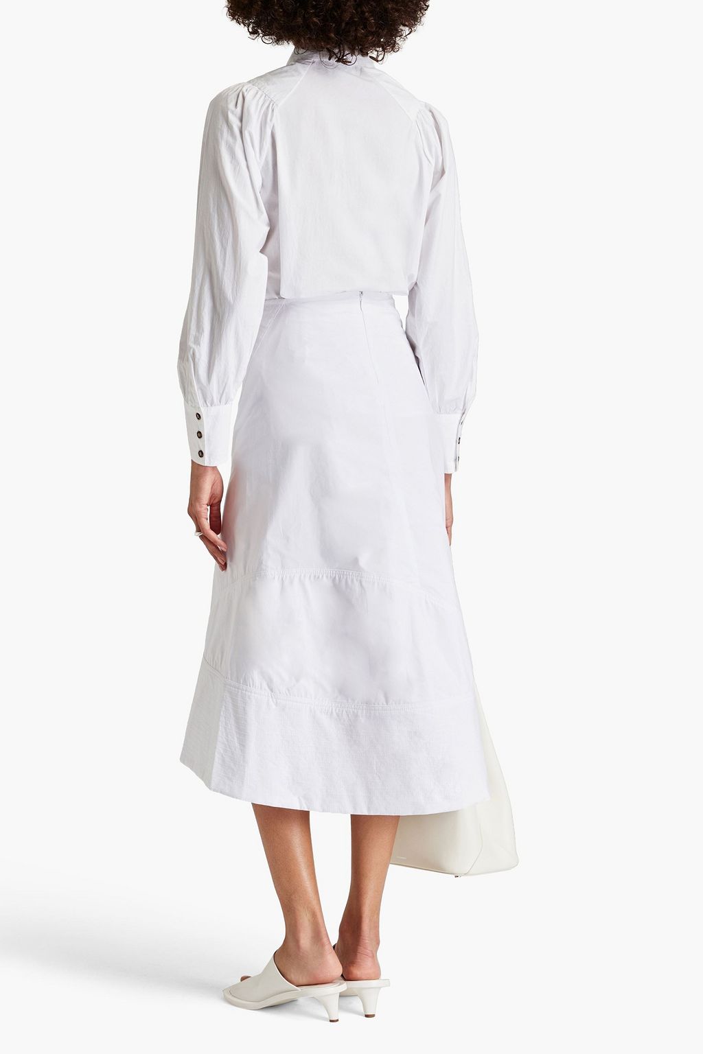 BY MALENE BIRGER Elika wrap-effect cotton-poplin midi skirt