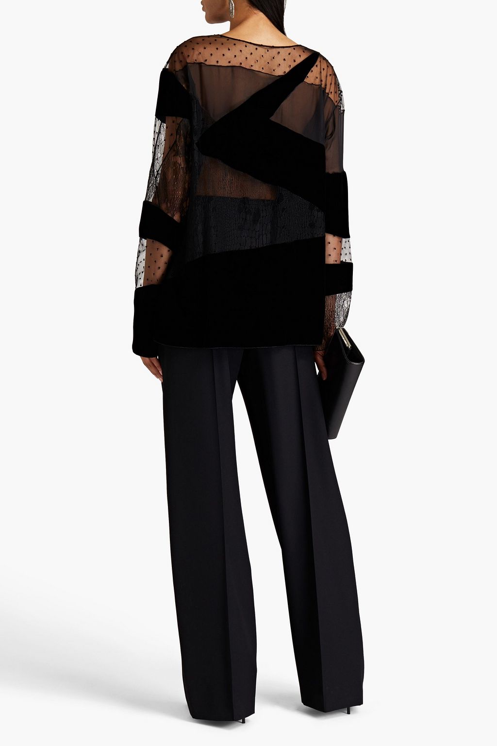 ALEXANDRE VAUTHIER Swiss-dot, velvet and lace top