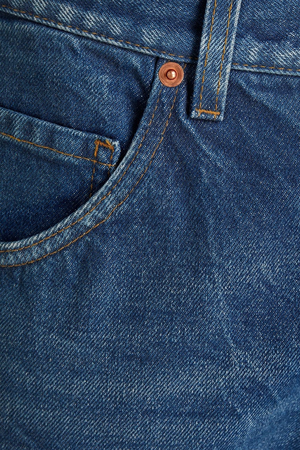 GUCCI Jeans mit geradem Bein aus Denim mit Sitzfalten und Stickereien