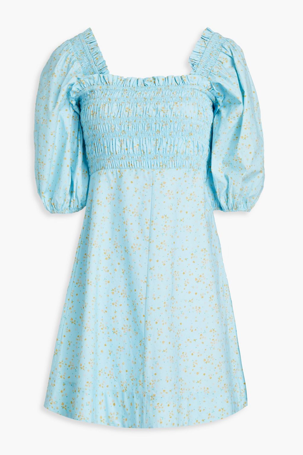 Printed poplin mini dress ganni top