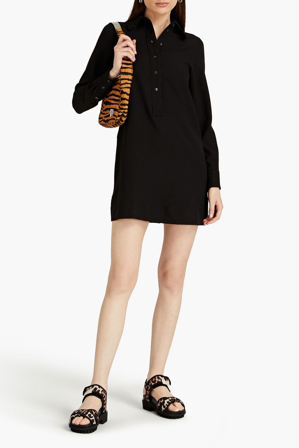 GANNI Stretch-crepe mini dress