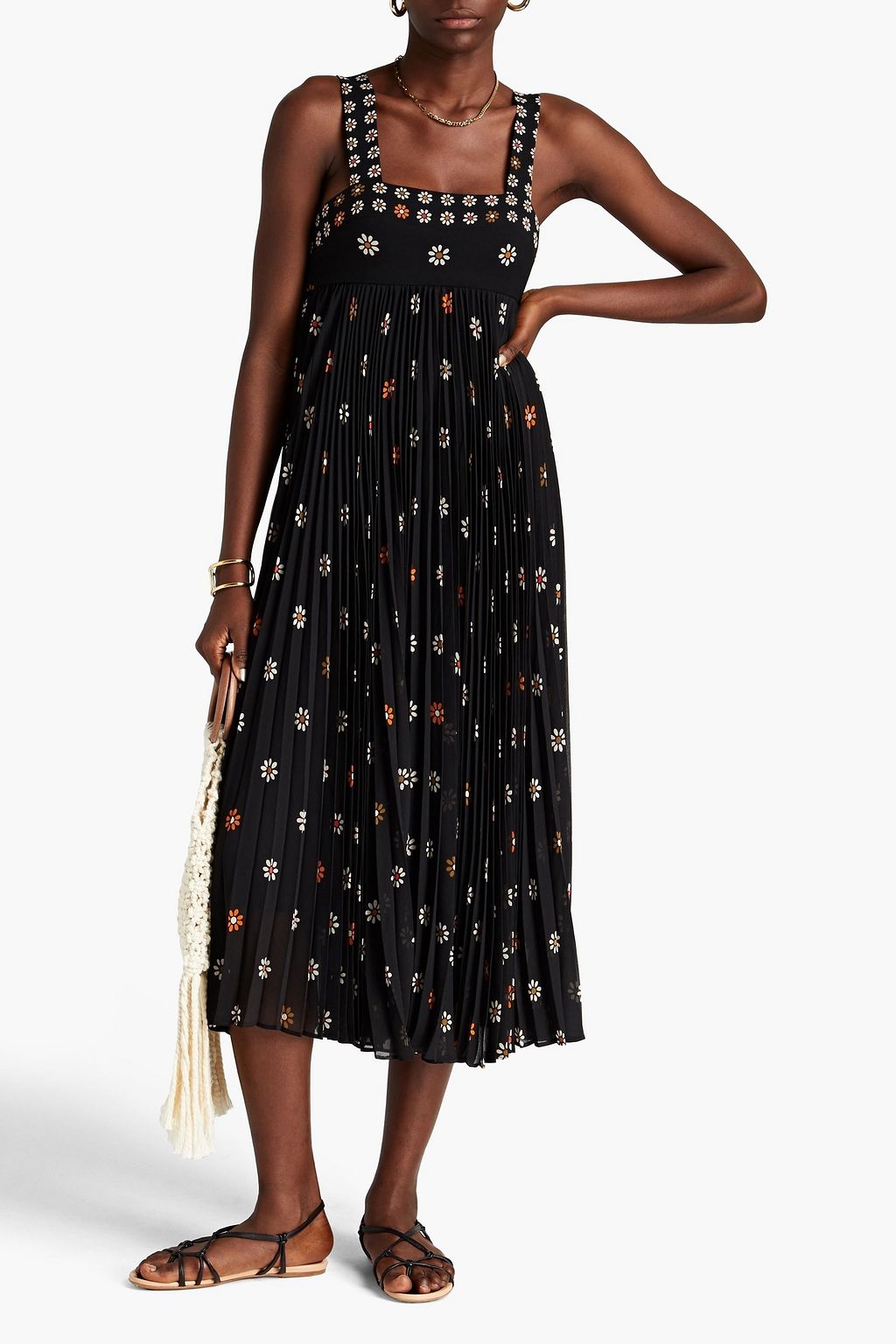 ZIMMERMANN Pleated floral-print crepe midi dress