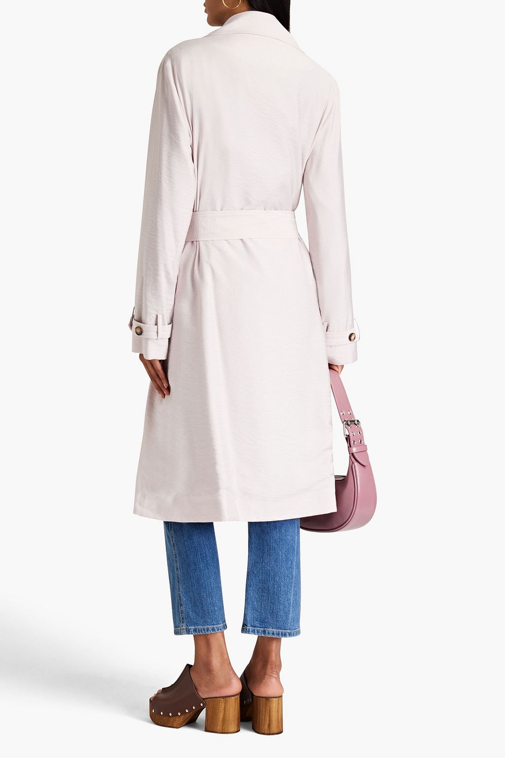 BA&SH Cricko belted crinkled twill trench coat