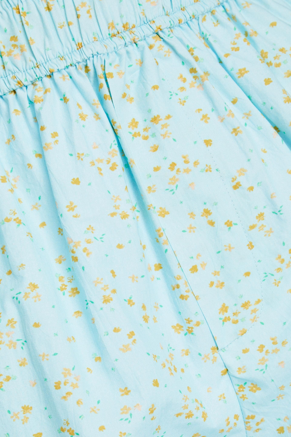 Ganni Floral-print Cotton-poplin Shorts In Light Blue