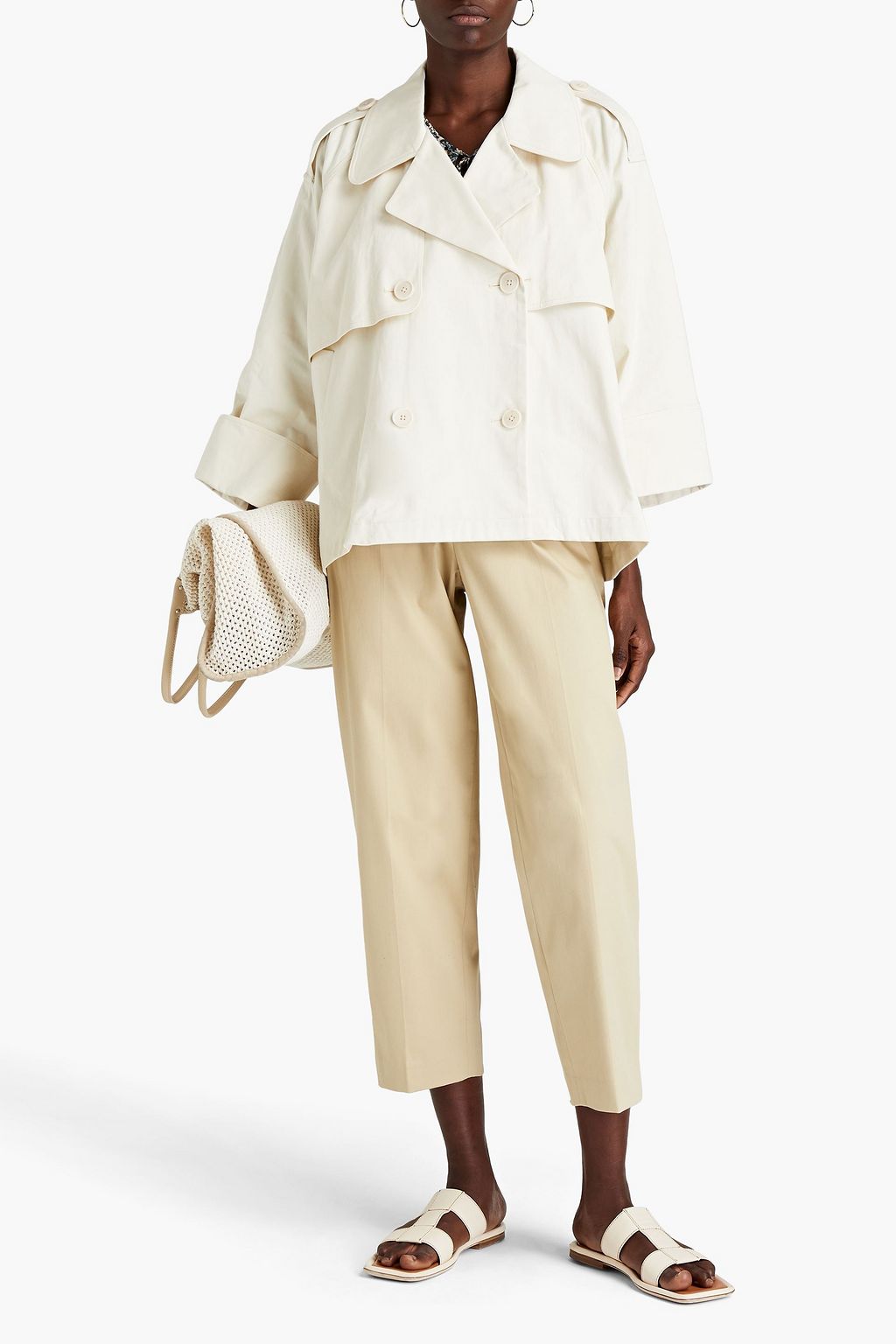BA&SH Brone doppelreihige Jacke aus Baumwoll-Gabardine