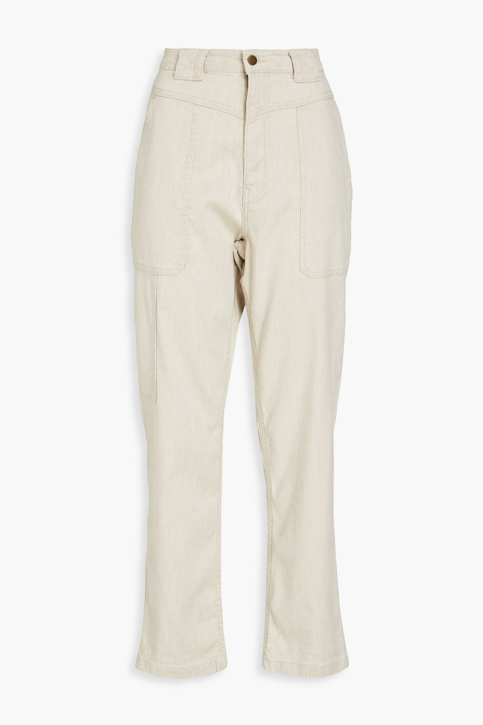 ba&sh - curious cotton-blend twill straight-leg pants - white - 0