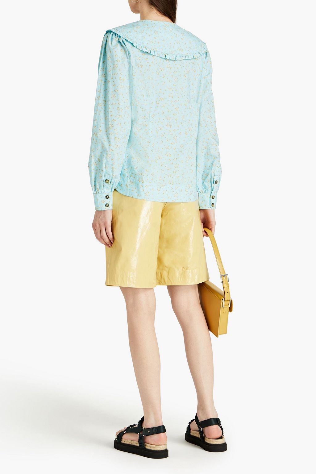 GANNI Floral-print organic cotton-poplin shirt