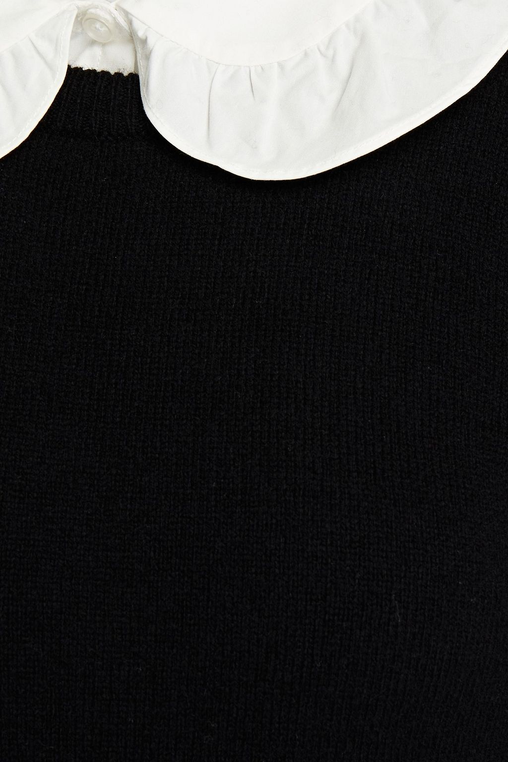 BA&SH Swim poplin-trimmed wool, cotton and cashmere-blend sweater