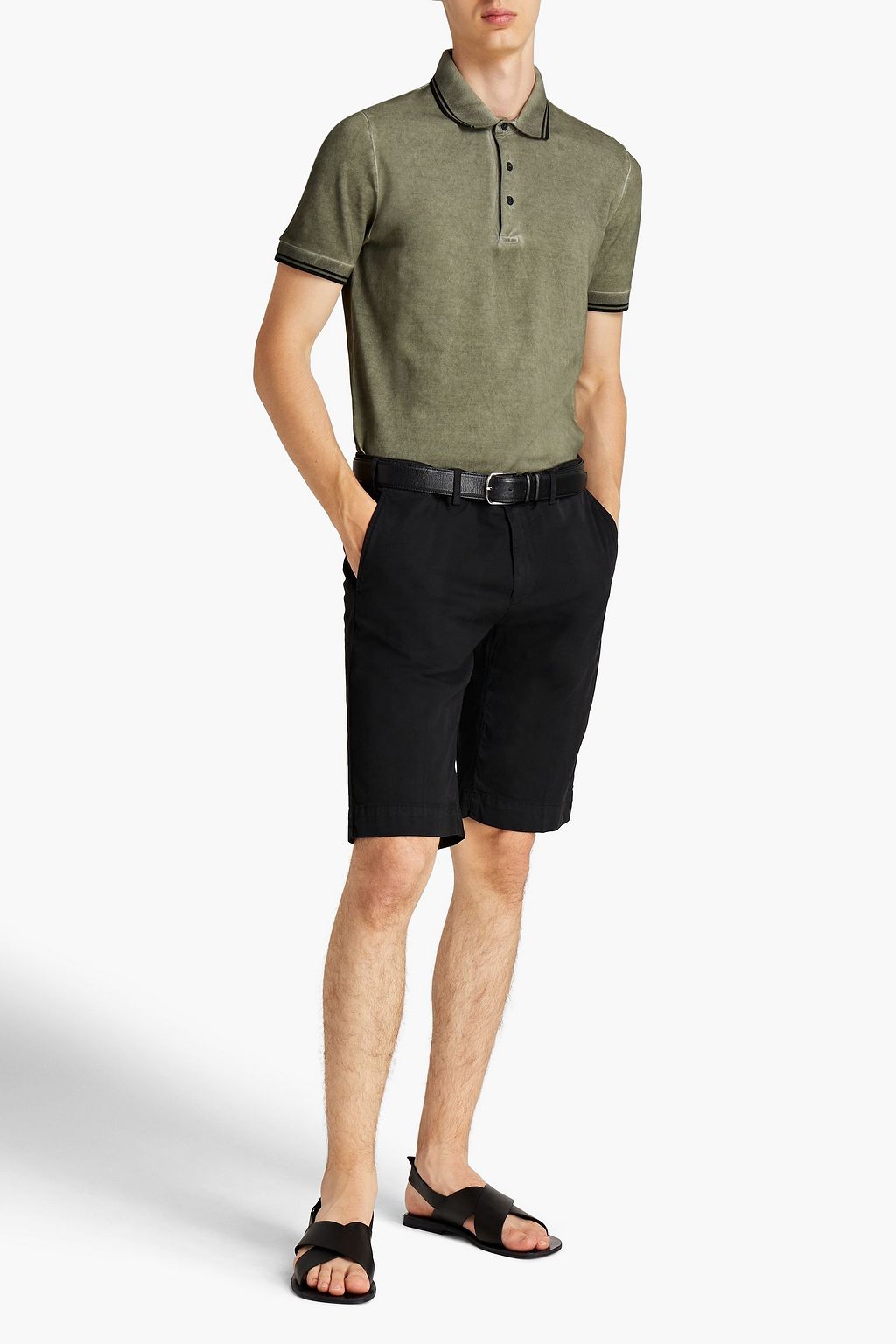 CANALI Cotton-piqué polo shirt