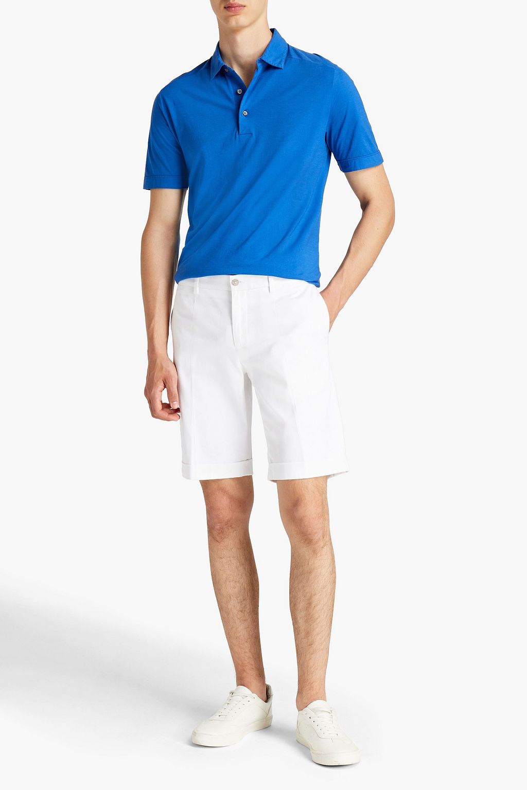 CANALI Cotton-jersey polo shirt