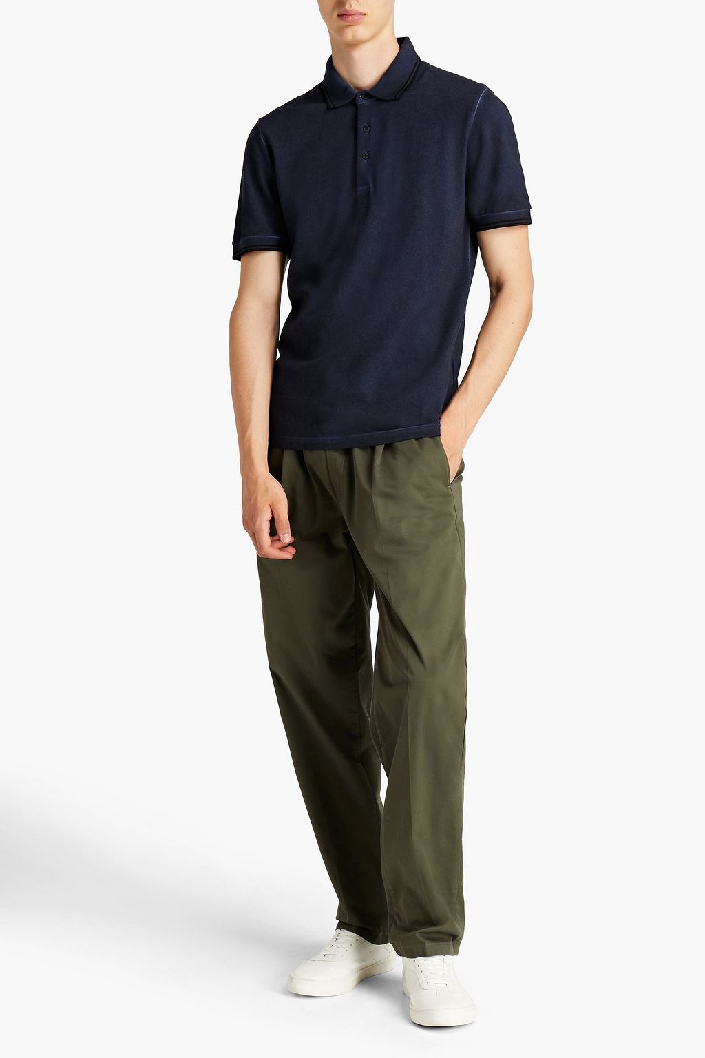 CANALI Cotton-piqué polo shirt