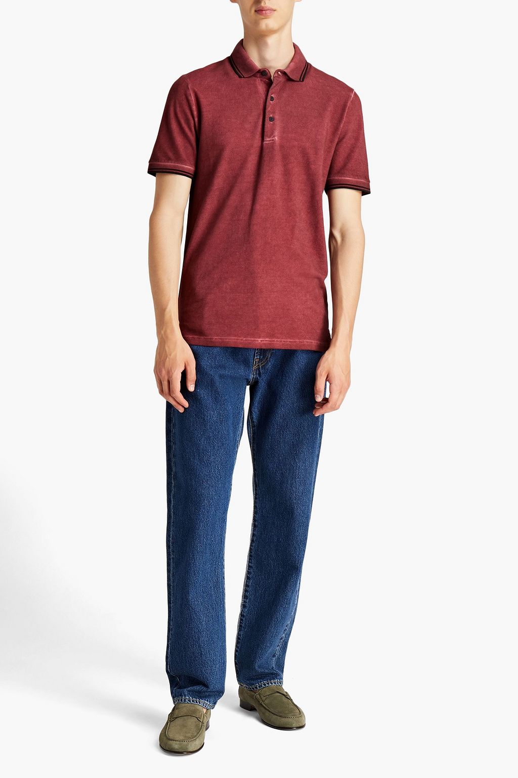 CANALI Cotton-piqué polo shirt