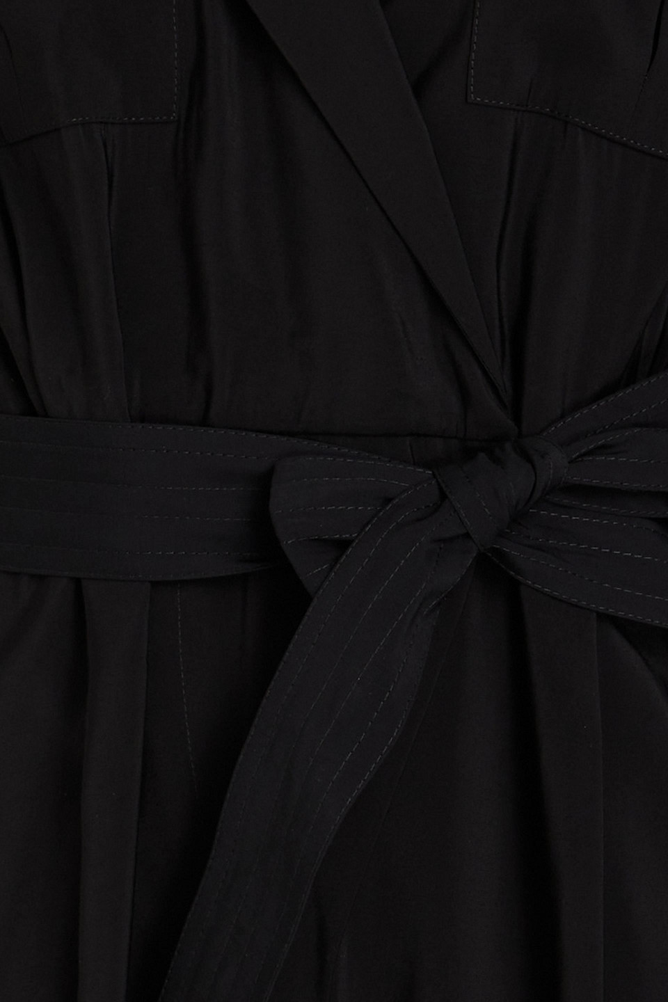 Ba&sh Calia Wrap-effect Pleated Woven Playsuit In Black