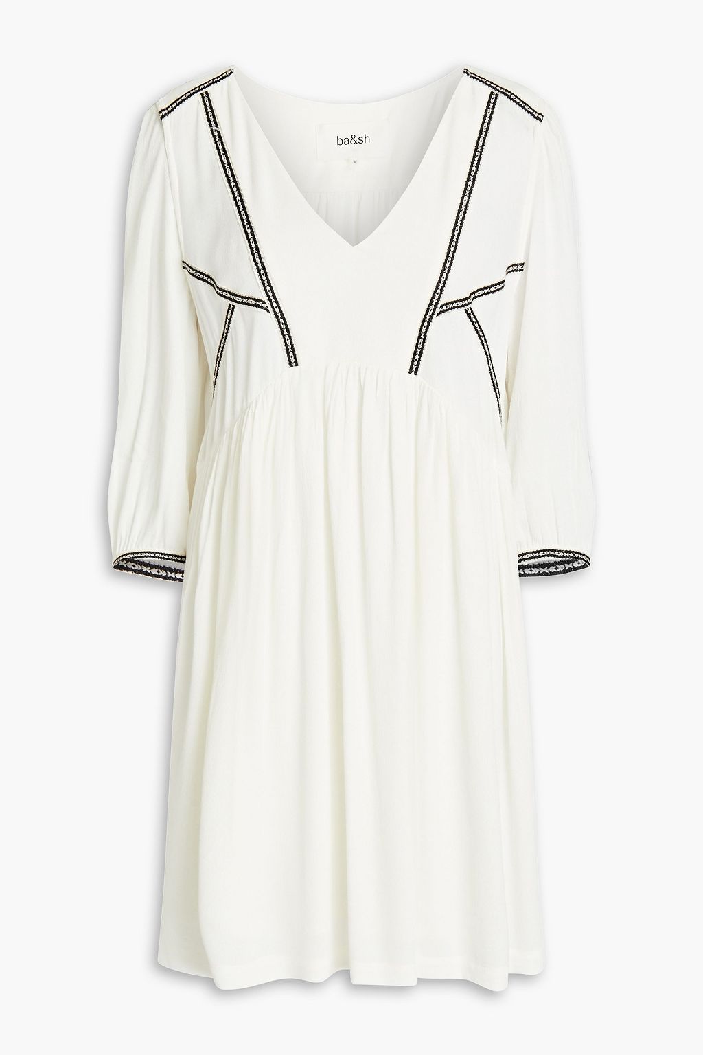 エクリュ クレープデシン ミニワンピース ギャザー入り Ba Sh The Outnet