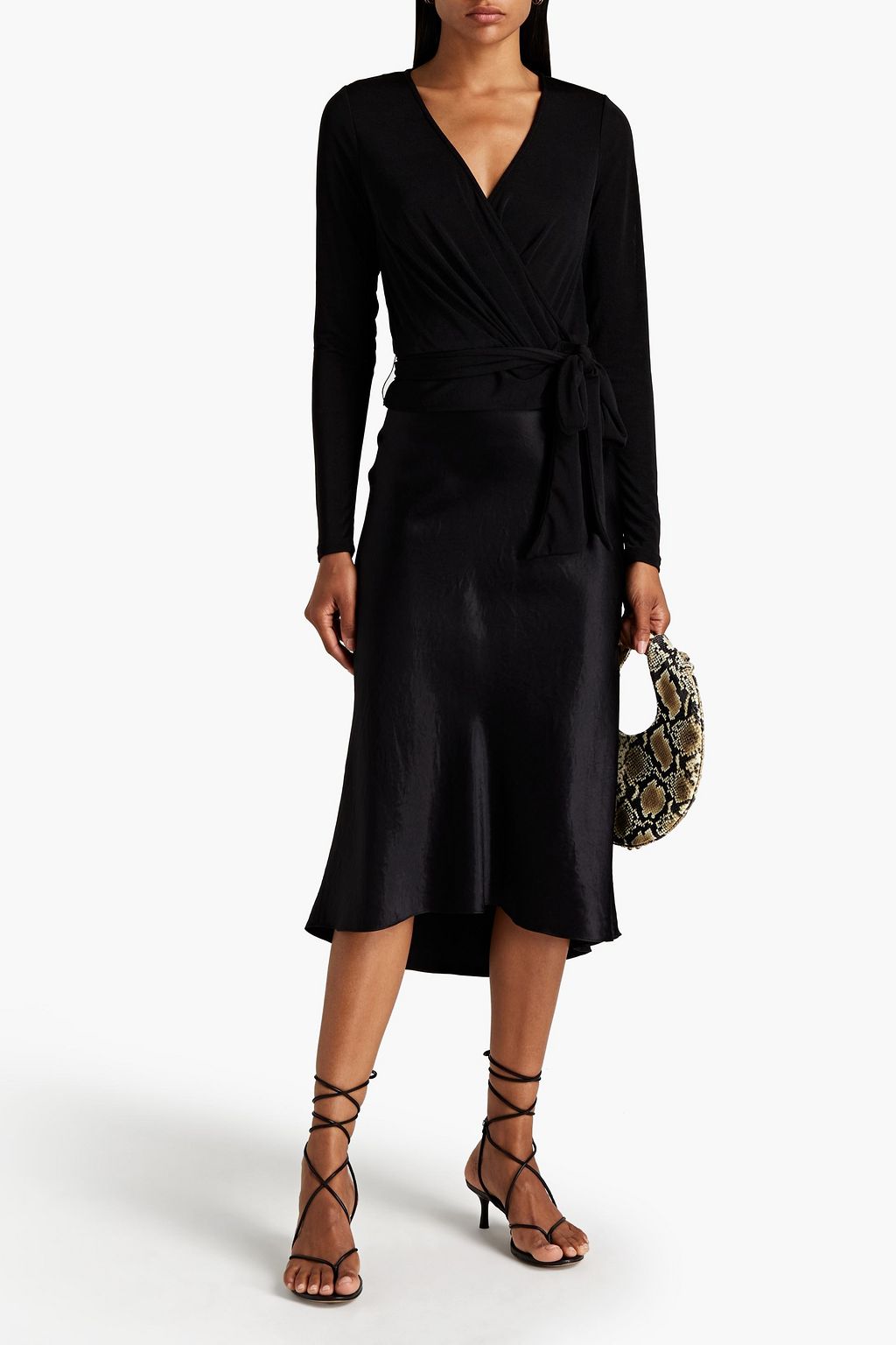 GOOD AMERICAN Wrap-effect stretch-jersey top