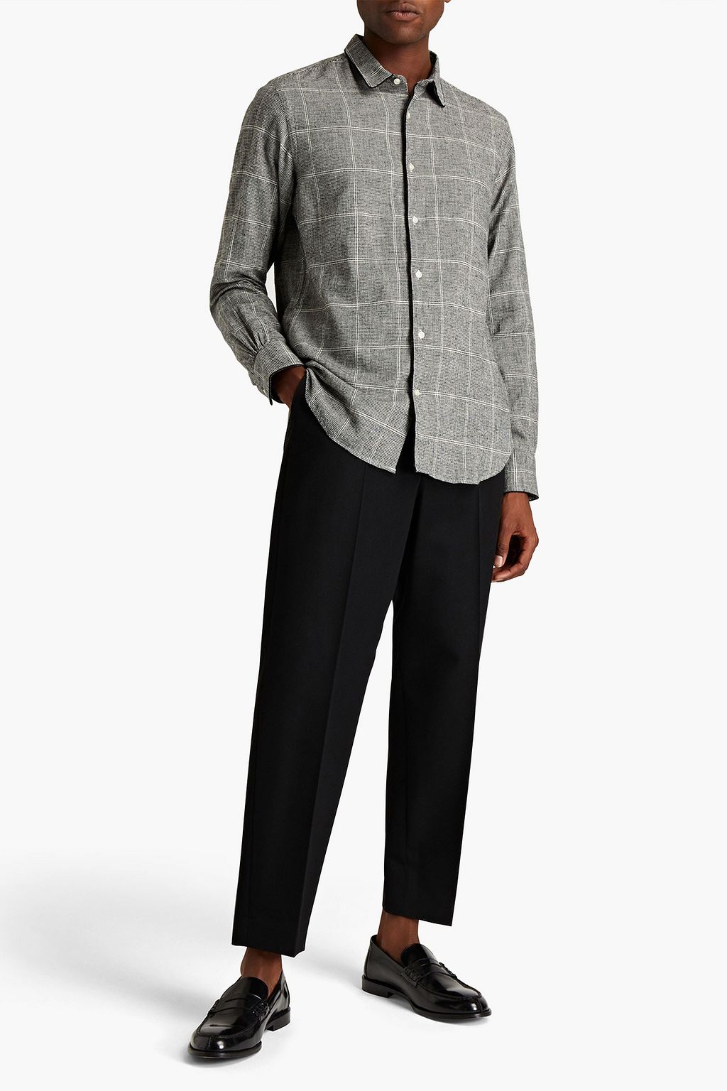 OFFICINE GÉNÉRALE Checked cotton-blend shirt
