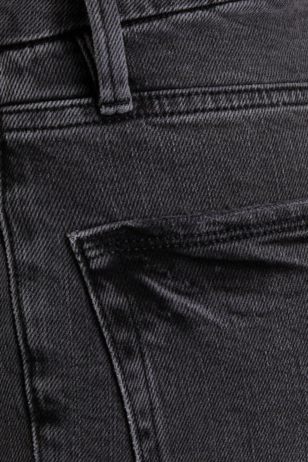 GOOD AMERICAN Hoch sitzende Skinny Jeans in Distressed-Optik