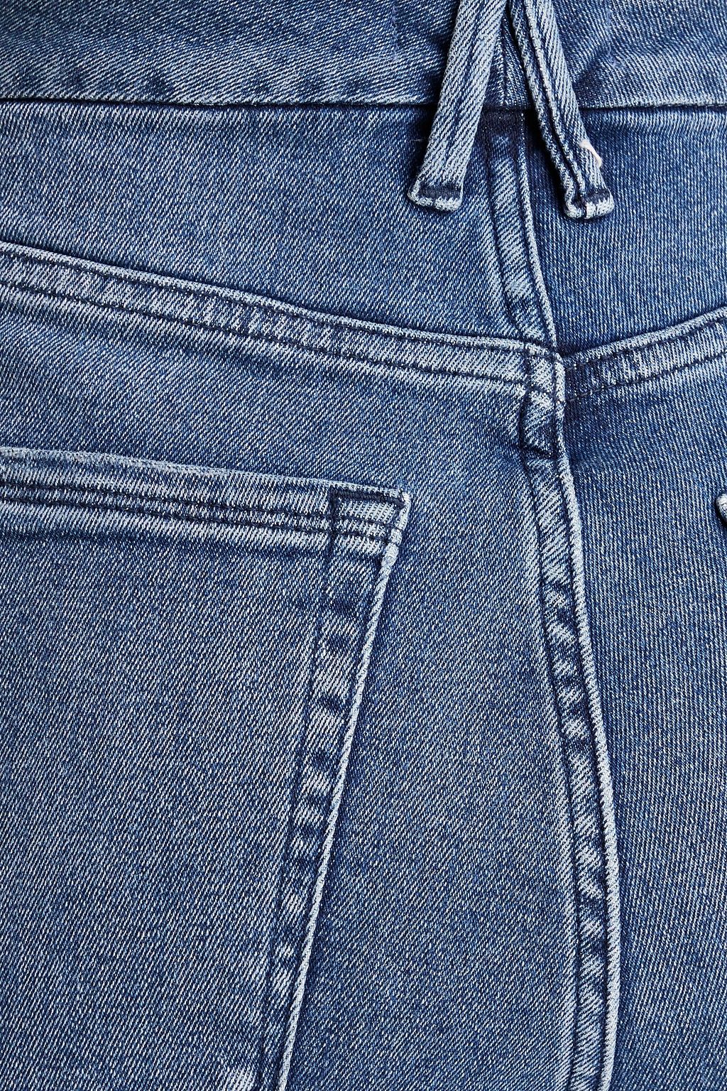 GOOD AMERICAN Hoch sitzende Cropped Skinny Jeans in ausgewaschener Optik