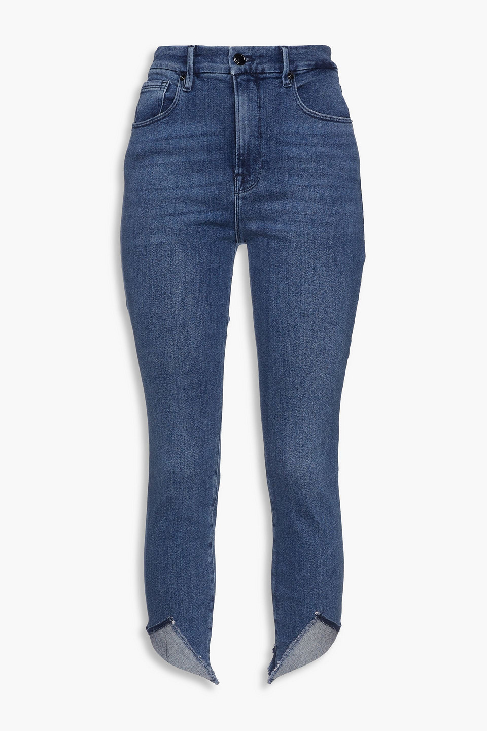 Good Waist cropped faded high-rise skinny jeans