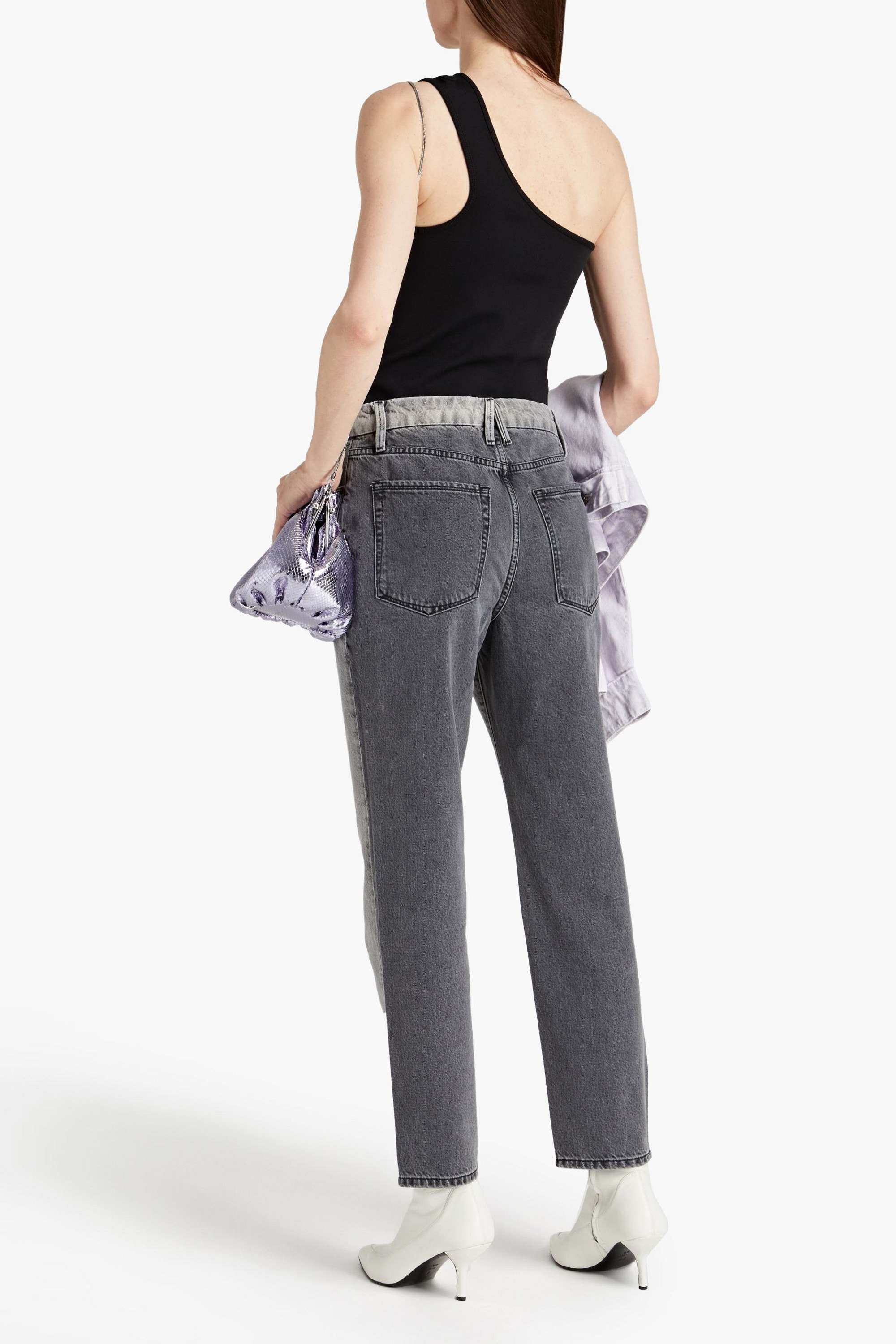 Good American Good Vintage two-tone high-rise straight-leg jeans