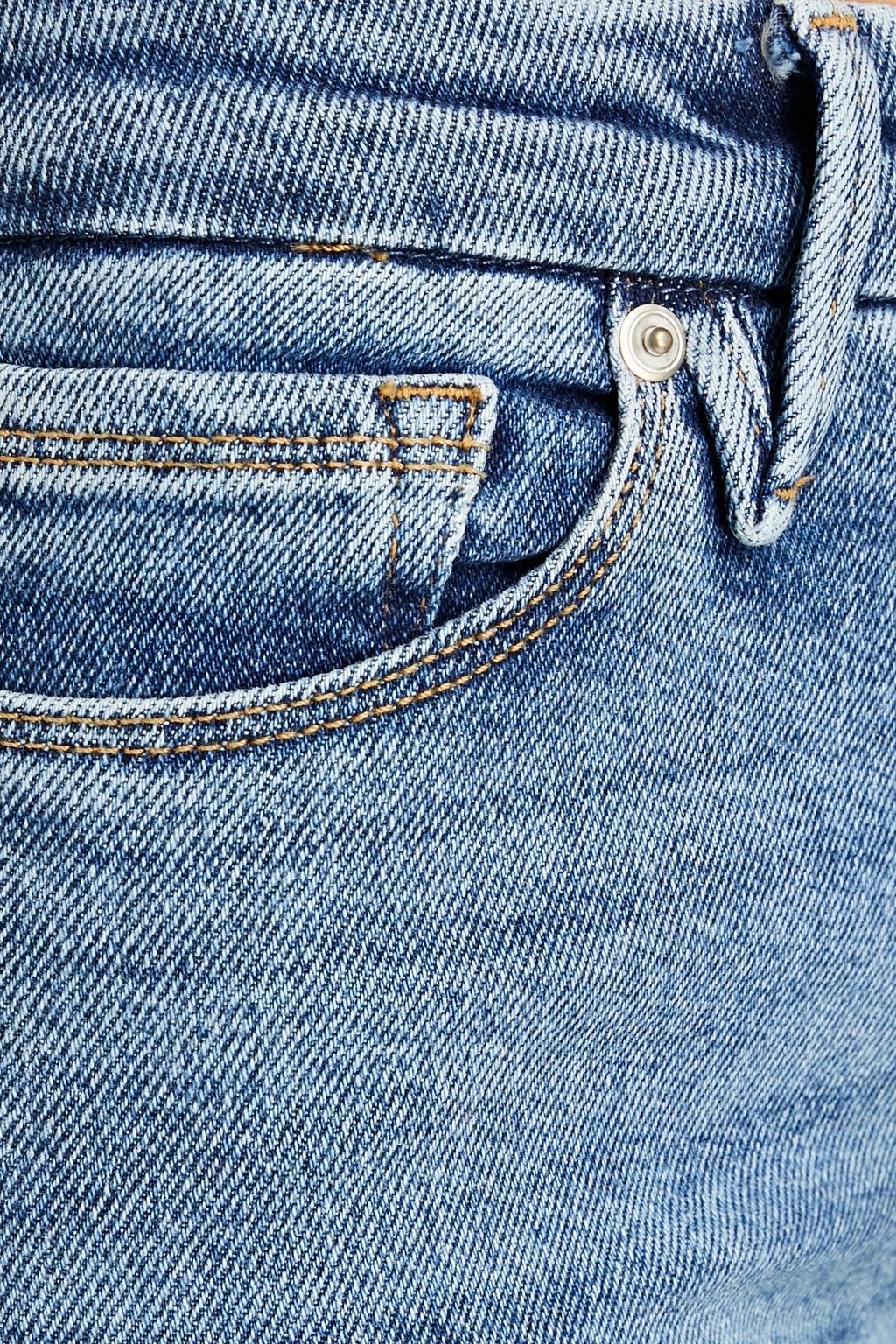 GOOD AMERICAN Hoch sitzende Cropped Skinny Jeans in Distressed-Optik