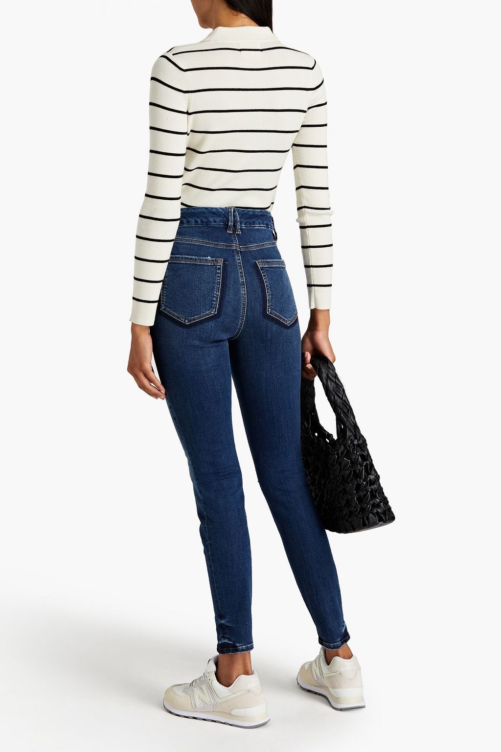 GOOD AMERICAN Good Legs distressed high-rise skinny jeans