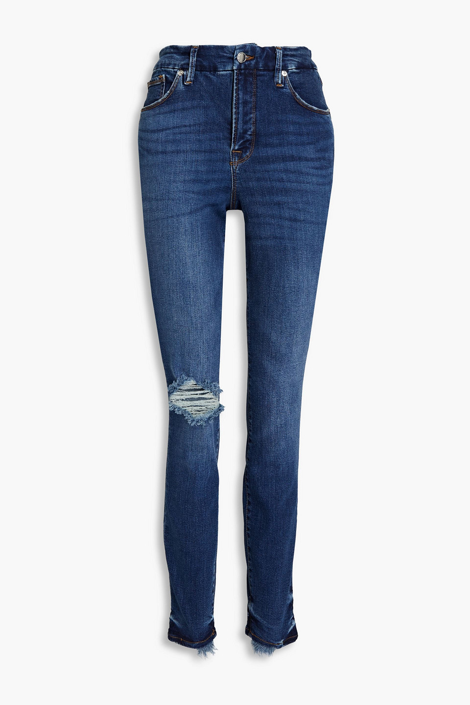 Good Legs distressed high-rise skinny jeans