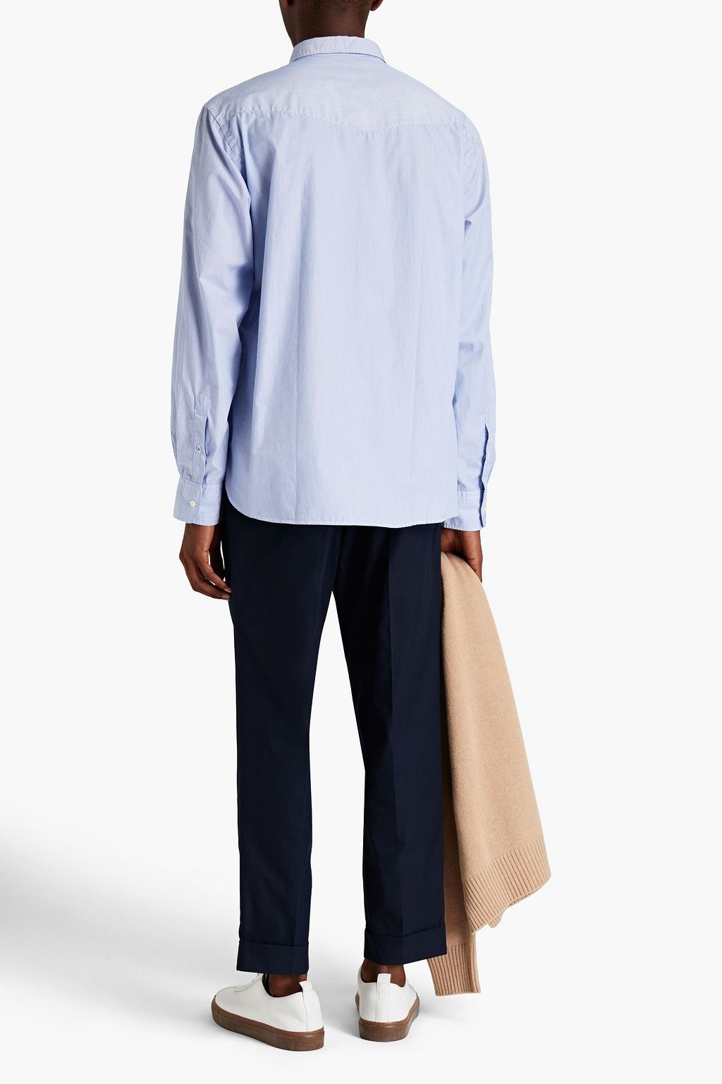 OFFICINE GÉNÉRALE Lipp striped cotton-poplin shirt