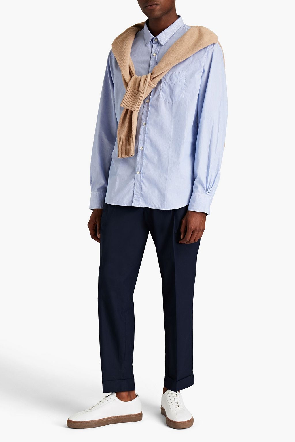 OFFICINE GÉNÉRALE Lipp striped cotton-poplin shirt