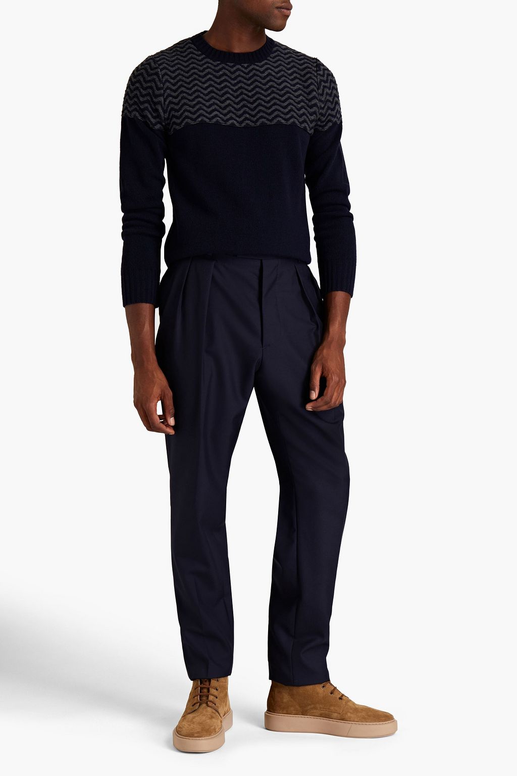 OFFICINE GÉNÉRALE Pleated wool suit pants