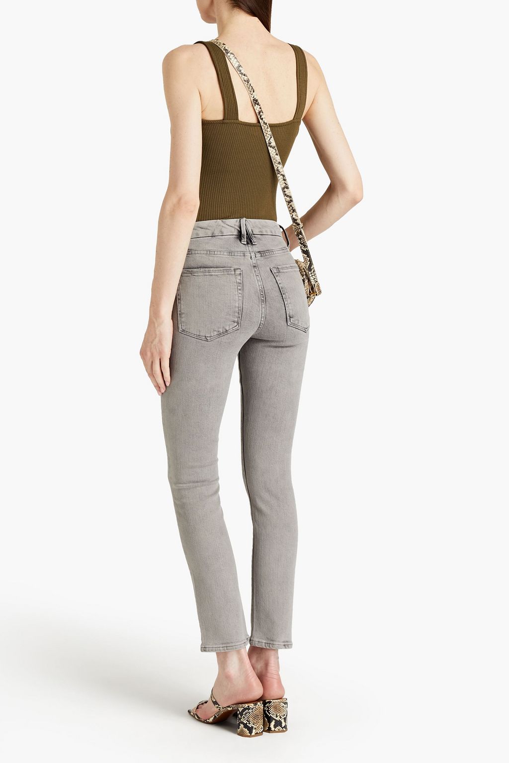 GOOD AMERICAN Good Classic distressed highrise skinny jeans THE