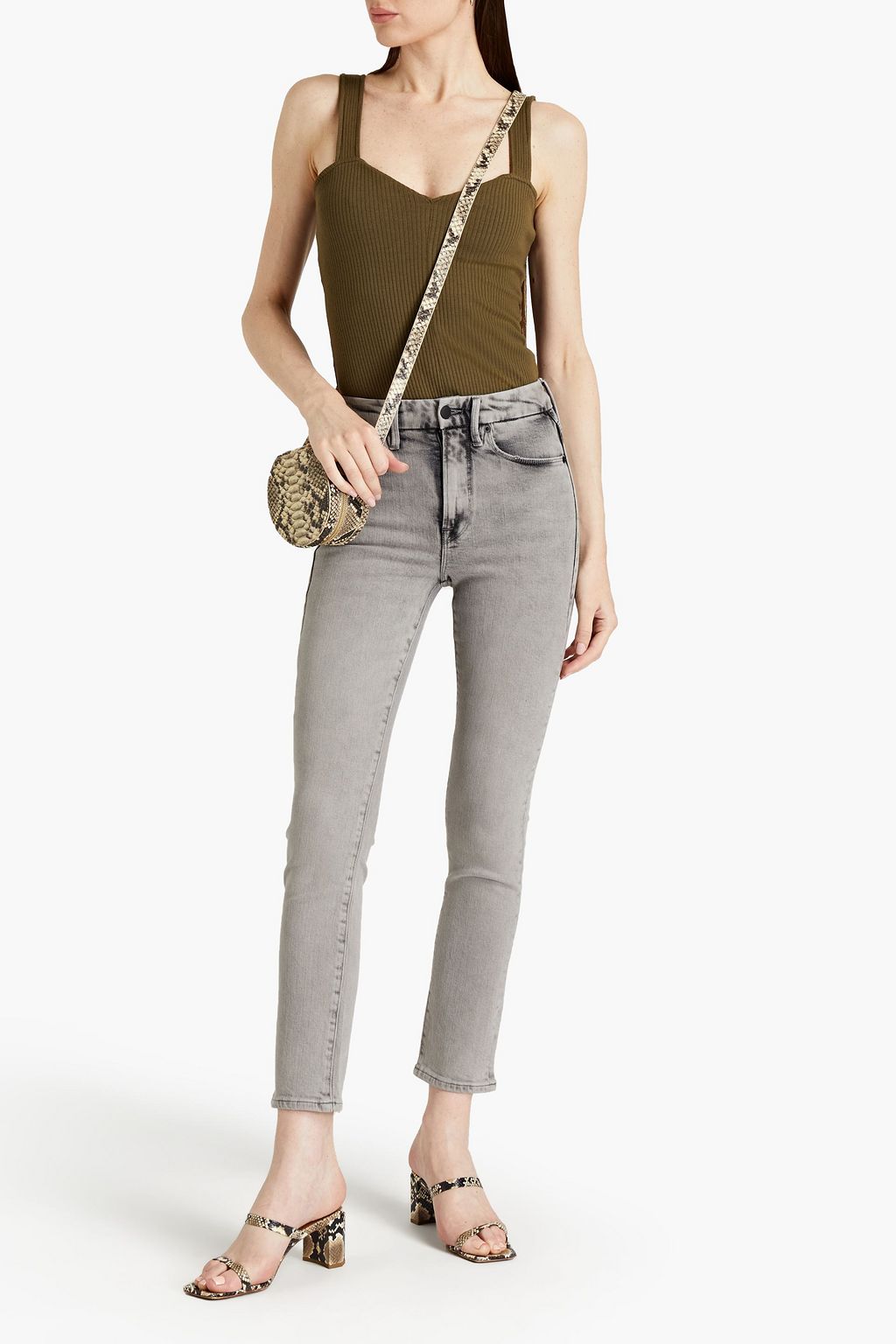 GOOD AMERICAN Good Classic distressed highrise skinny jeans THE