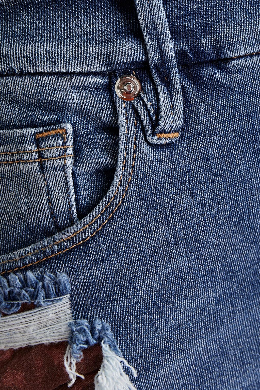 GOOD AMERICAN Hoch sitzende Skinny Jeans in Distressed-Optik